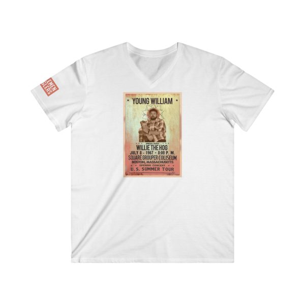 YOUNG WILLIAM - Unisex Fitted V-Neck Short Sleeve White Tee - Image 3